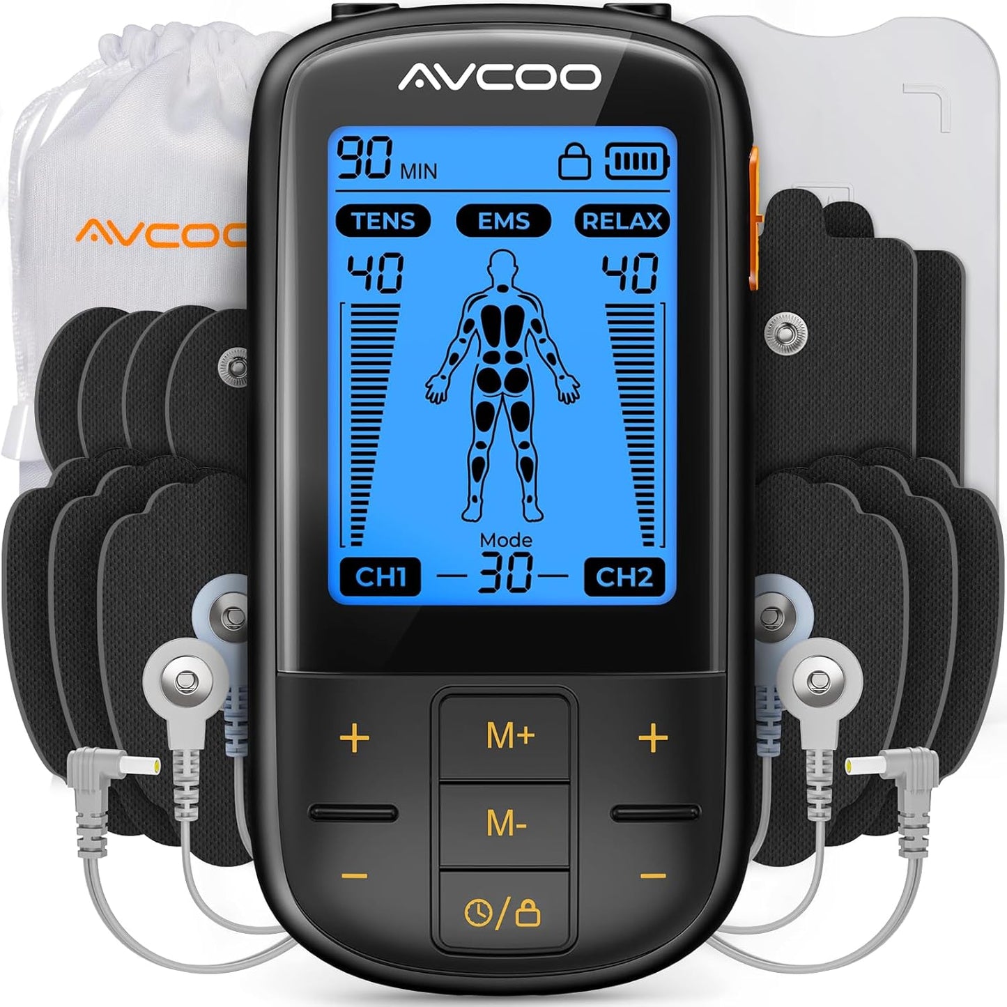 3-in-1 TENS Unit Muscle Stimulator for Pain Relief Therapy
