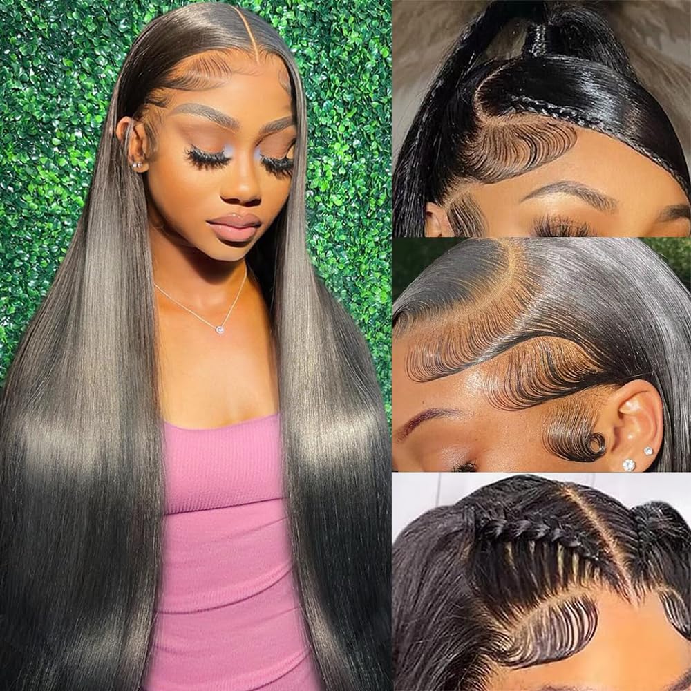 13x6 Lace Front Wigs Human Hair 28 Inch Straight Style