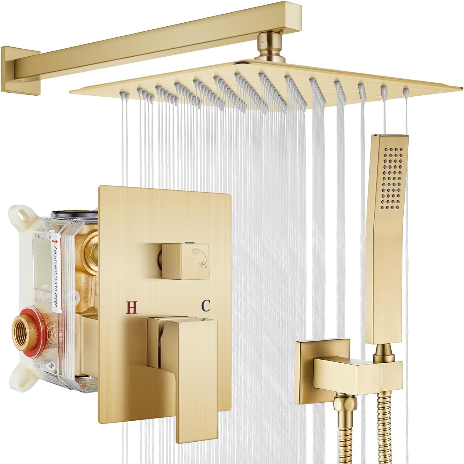 Gotonovo Rainfall Bathroom Shower System with 10 Inch Head