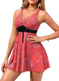 Plus Size Swimdress Tankini with Boyshorts - Tummy Control & Support