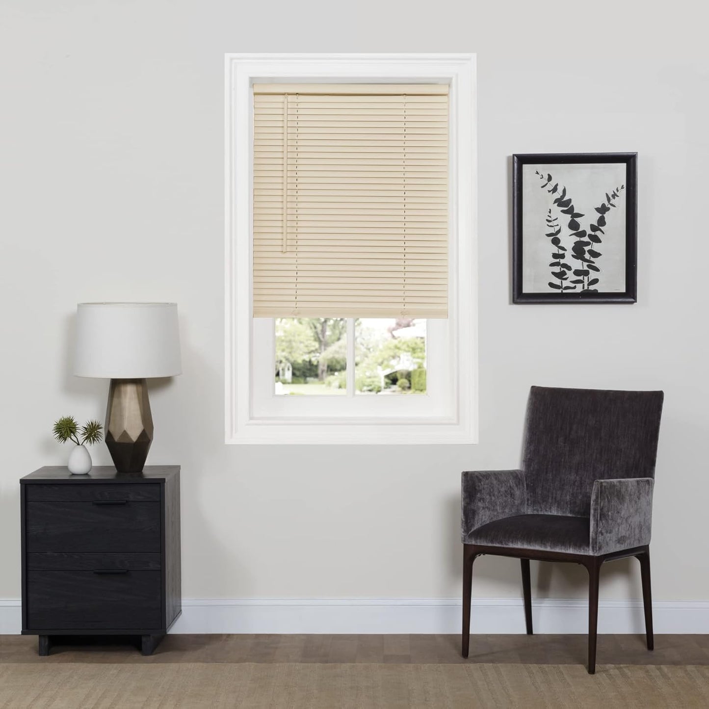 Cordless Room Darkening Mini Blinds - 48 Inch Width, Alabaster