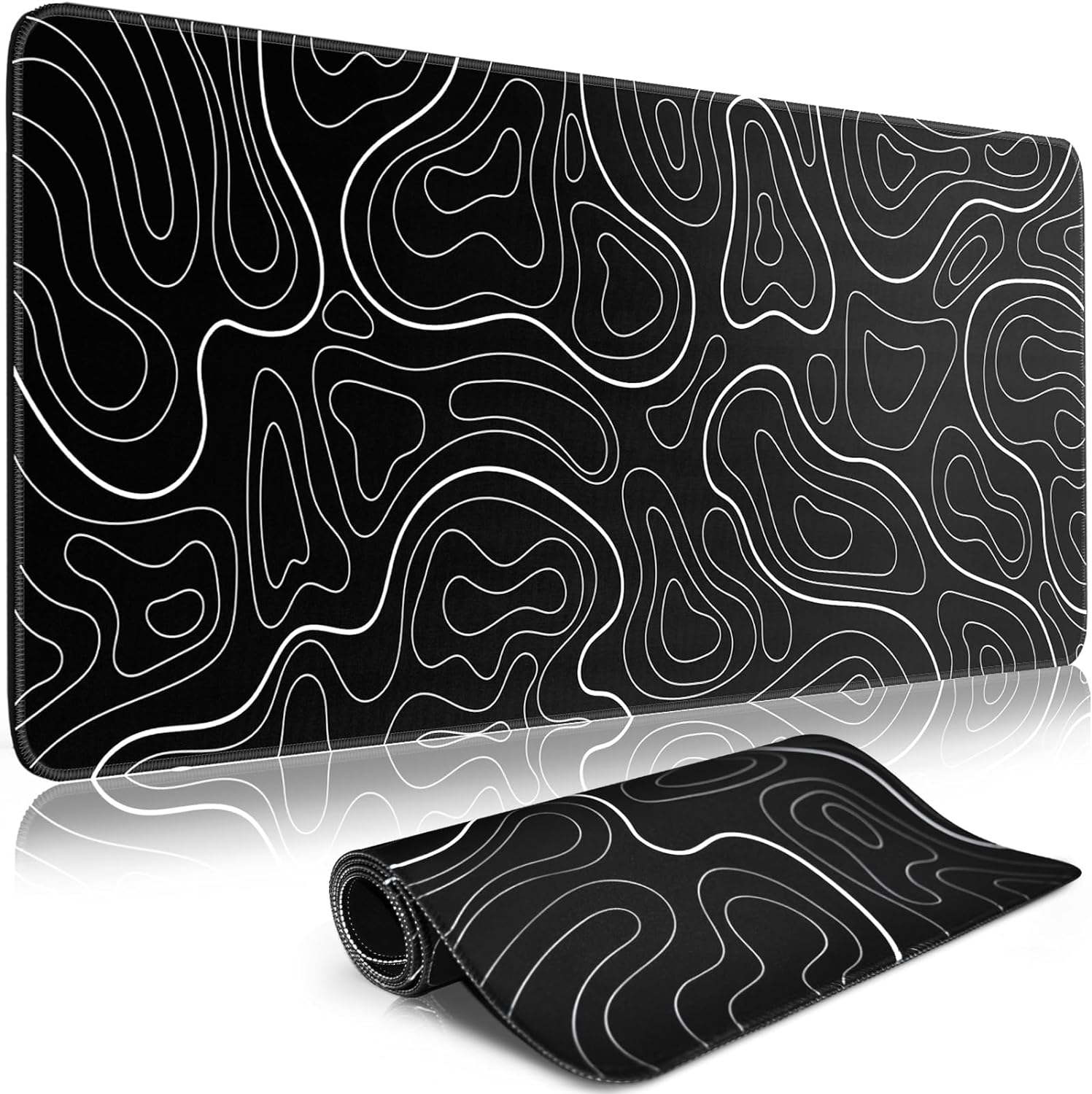 XL Gaming Mouse Pad - Non-Slip Base, XL Desk Mat, Stitched Edges - TLZA