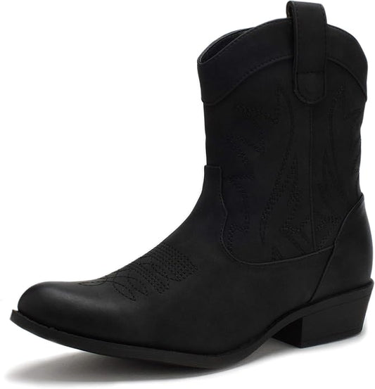 PEPPEP Western Cowgirl Ankle Boots for Women - Stylish & Durable