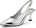 Kitten Heel Slingback Pointed Pumps 3 in - Comfortable Dressy Shoe