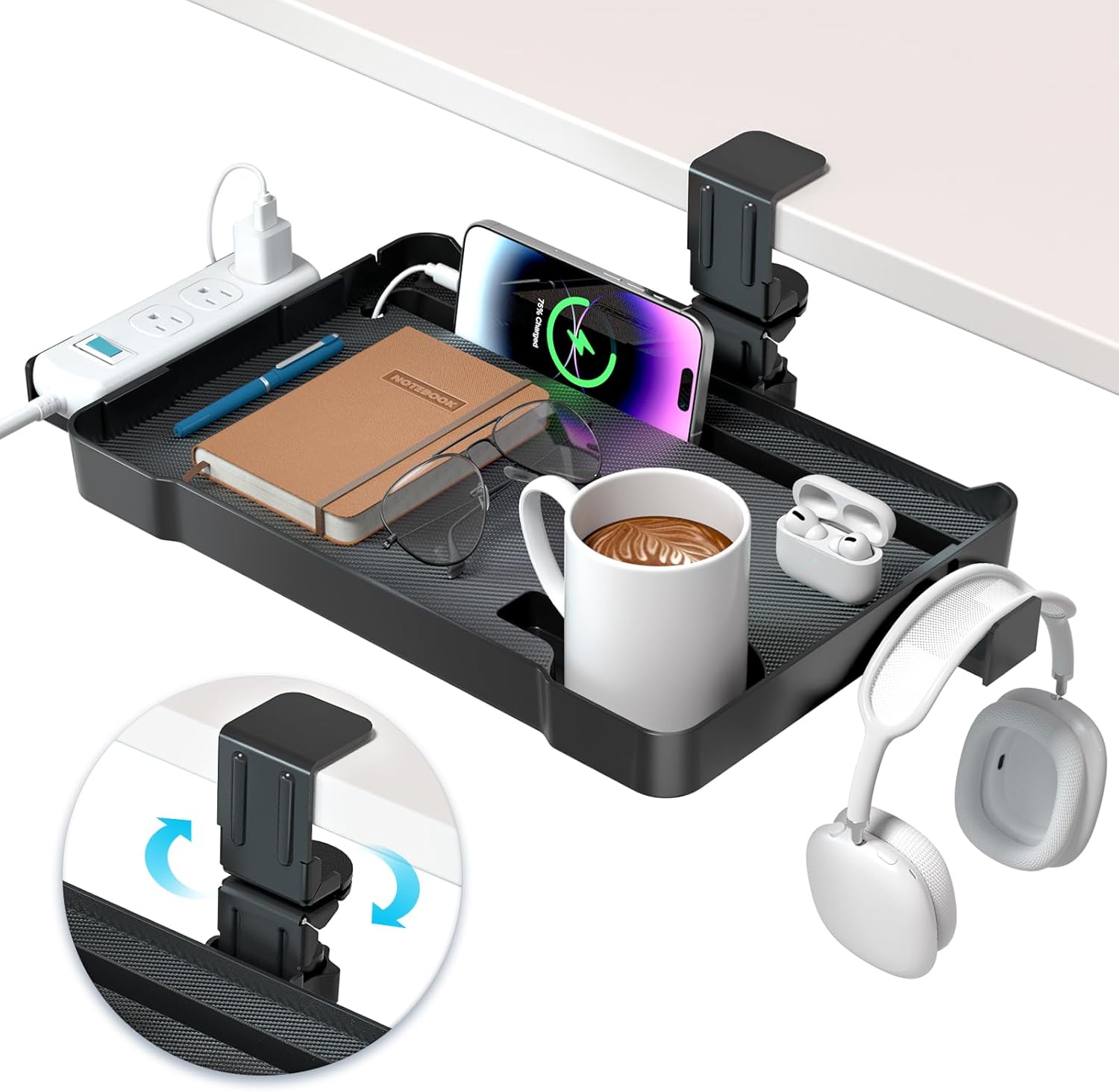 360 Rotating Under Desk Organizer by KDD