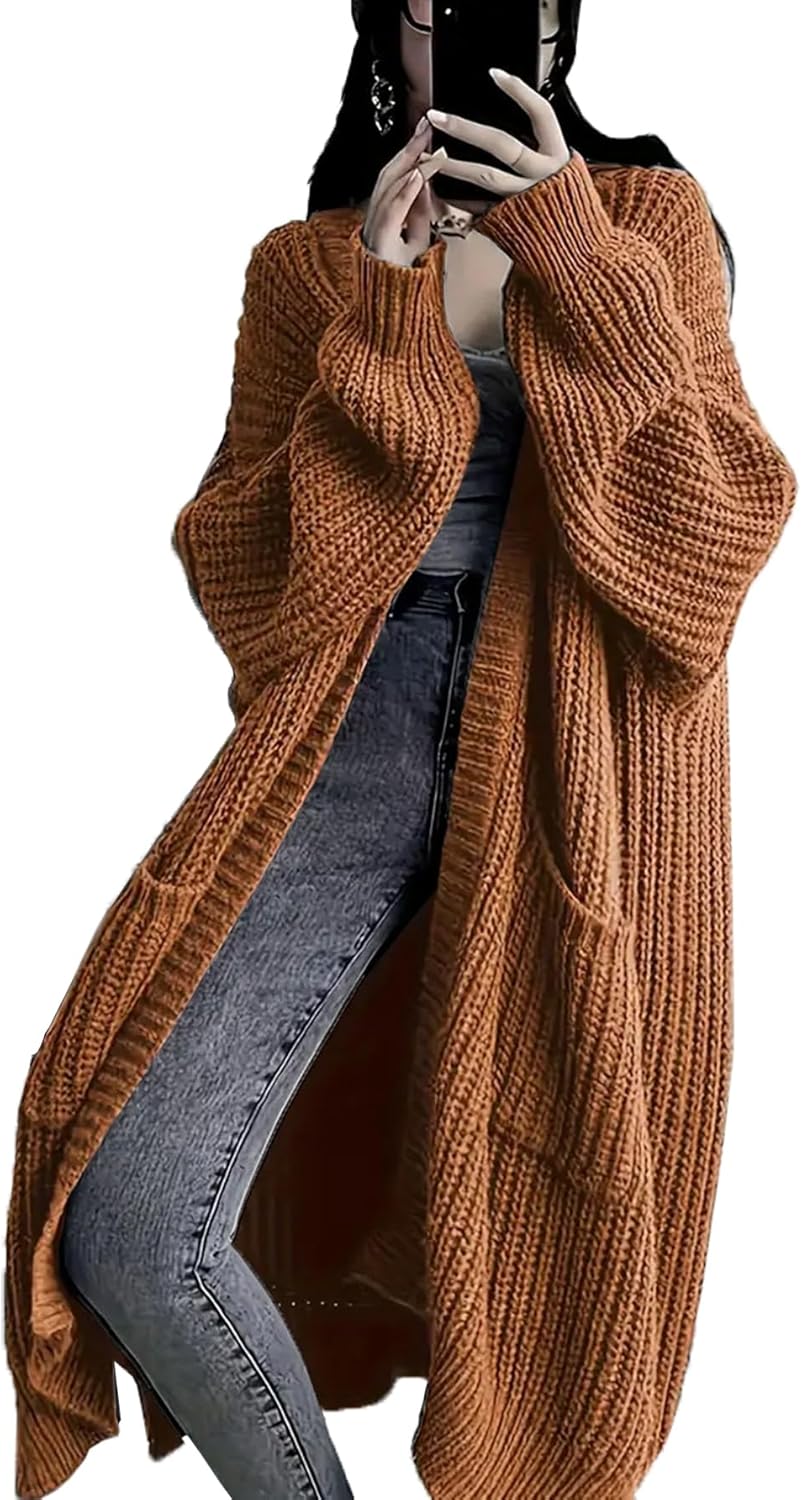 Womens Long Cardigan Sweaters Open Front Oversized Duster