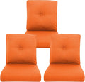 Outdoor Chair Cushions 3 Pack Orange/Buckle - High Back 22x24 in