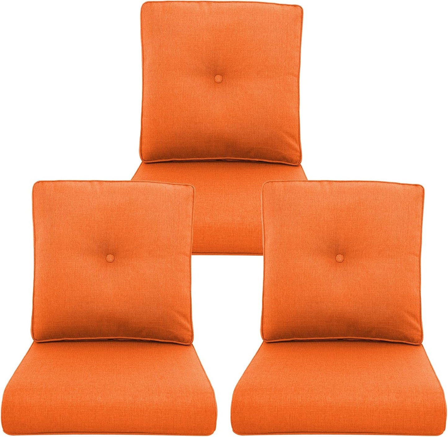 Outdoor Chair Cushions 3 Packs - Thick Water-Resistant Comfort