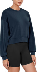 Modal Soft Cropped Sweatshirt - Oversized Crew Neck Comfort