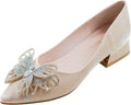 Women's Pumps Pointed Toe Chunky Heels - Rhinestone Dress Work Pumps
