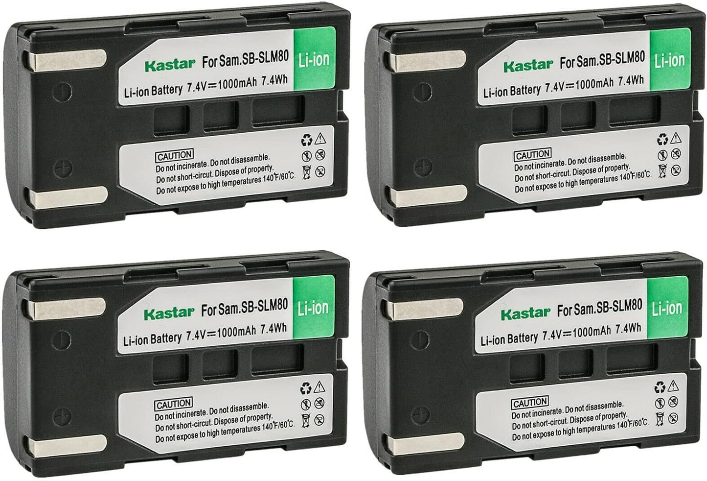 Kastar SB-LSM80 Battery 4-Pack for Samsung SC-D Series Cameras