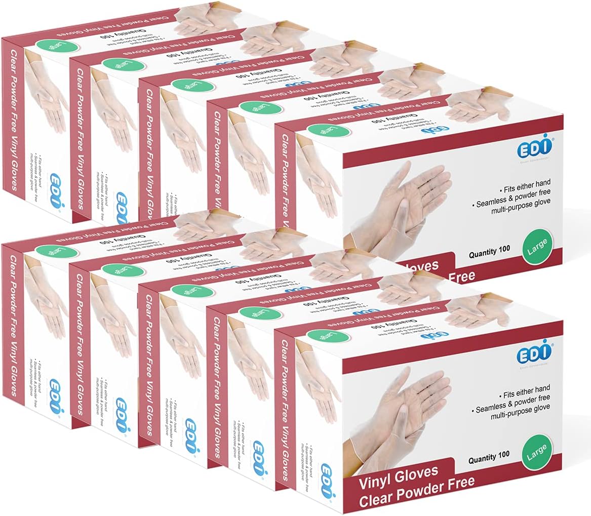 Latex-Free Vinyl Gloves, 4.3 mil, Industrial Grade
