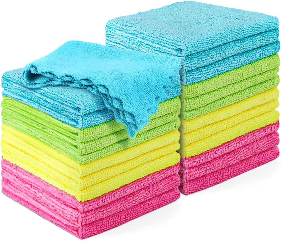 24-Pack HOMEXCEL Microfiber Cleaning Cloths: Lint-Free & Highly Absorbent