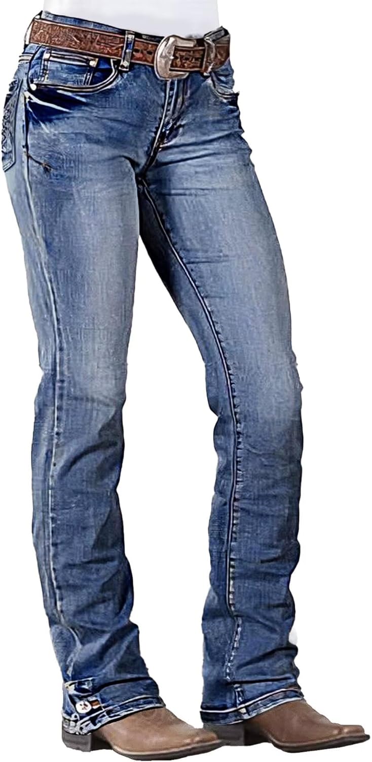 Flamingals Boot Cut Jeans for Women - Trendy Denim Pants