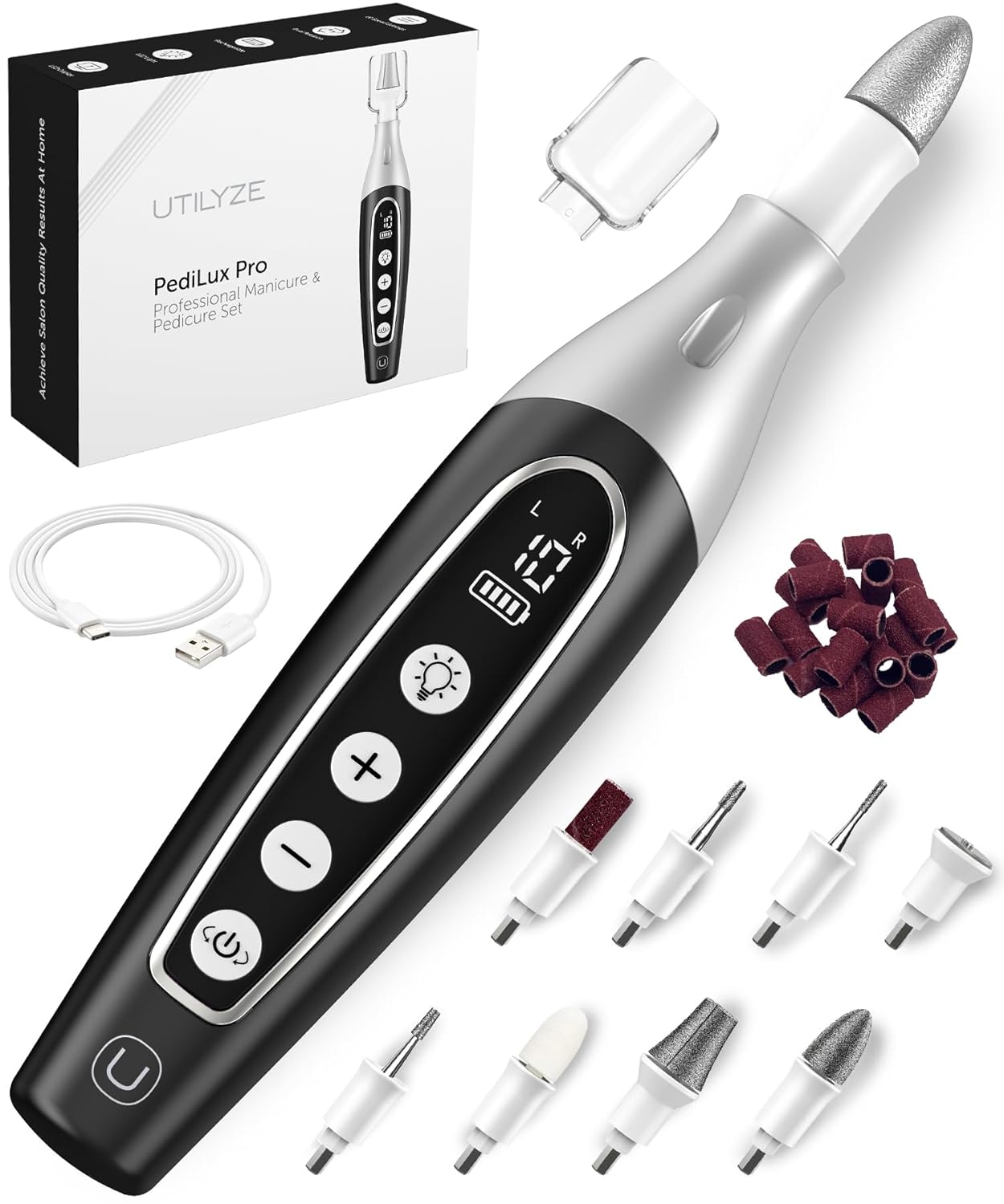 PediLux Pro Professional Manicure Pedicure Kit for Home Use