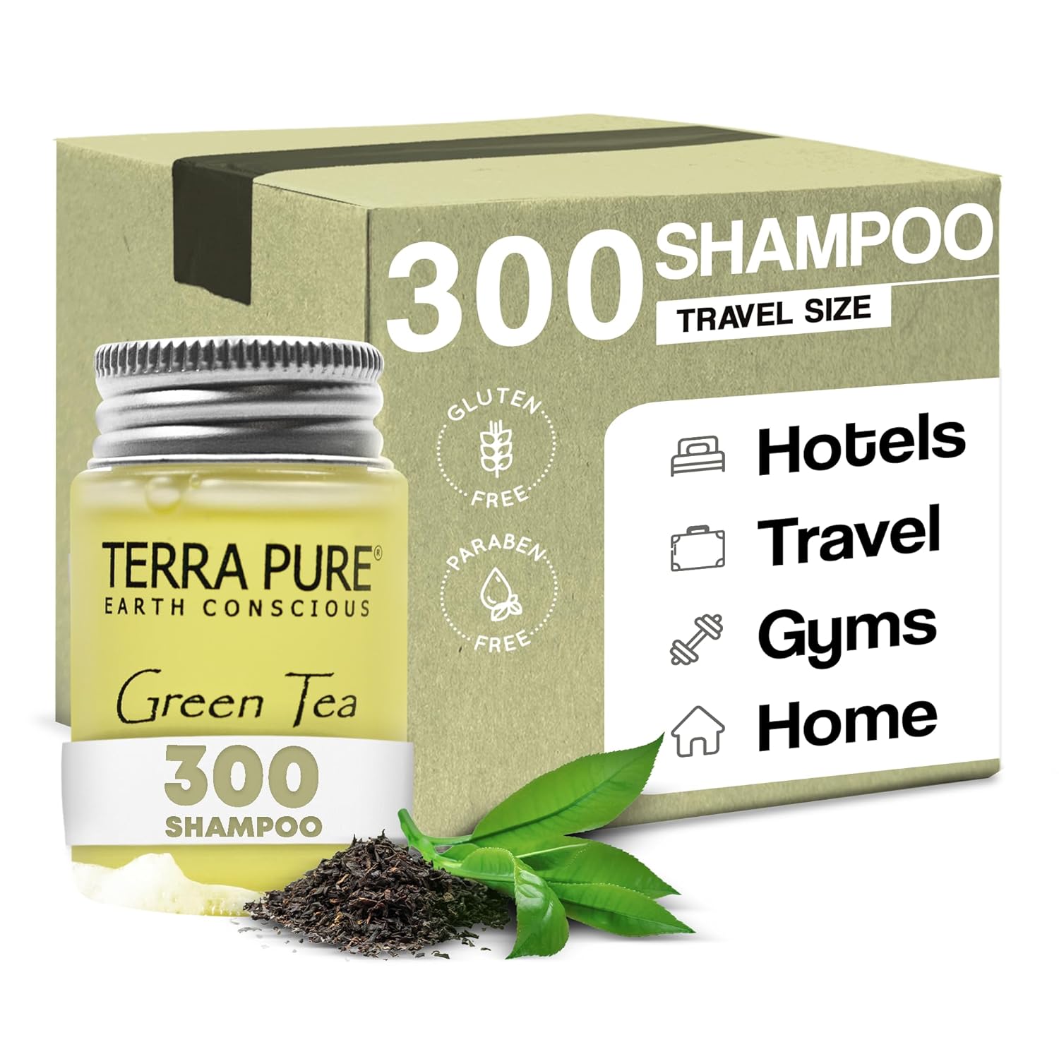 300-Pack Terra Pure Green Tea Shampoo for Nourished Hair