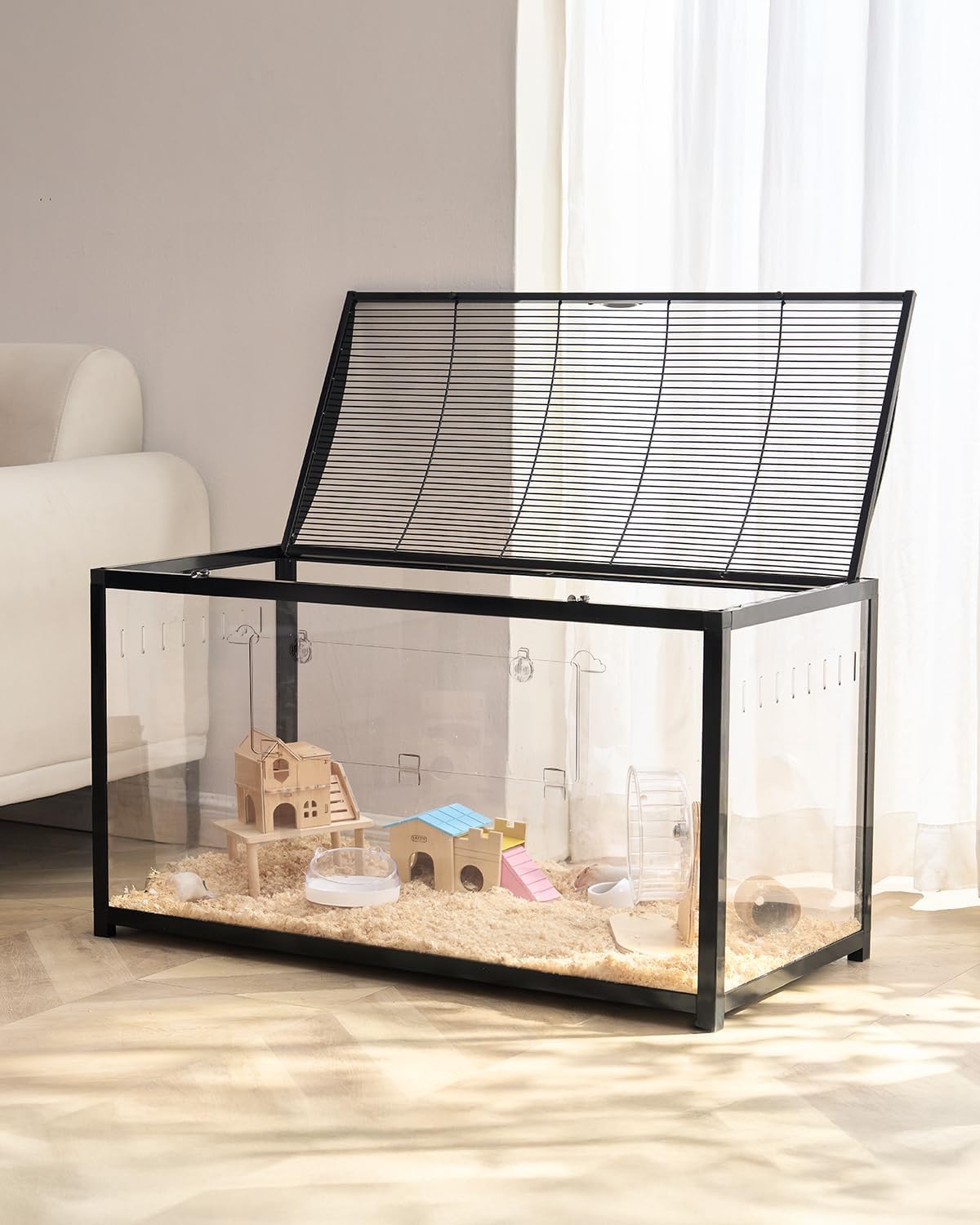 VEVOR Hamster Cage with 360 Viewing for Small Animals