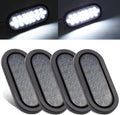 6 Inch Smoked Lens White 24 LED Oval Tail Lights for Trucks