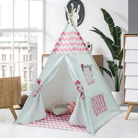 Girls Pink Chevron Indoor Teepee - Spark Imagination!