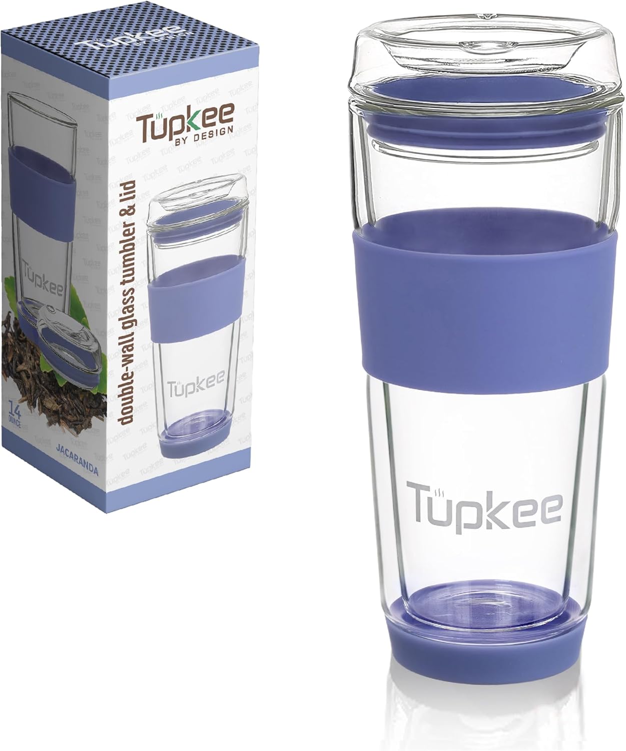 Tupkee Double Wall Glass Tumbler - Elegant Insulated Travel Mug