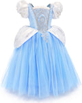 Princess Tinker Bell Halloween Costume for Girls - Fluffy Blue Fairy