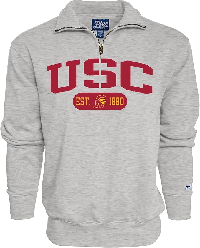 Blue 84 Men's Quarter Zip Sweatshirt with Twill Applique Style