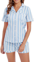 100% Cotton Pajamas for Women 2 Piece PJ Set - Soft Short Sleeve Chic