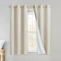 Linen Blackout Curtains for Kitchen, Beige 34in x 60in - Full Light