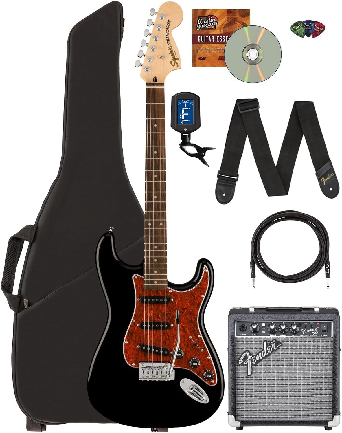 Fender Squier Affinity Stratocaster Bundle with Amplifier and More
