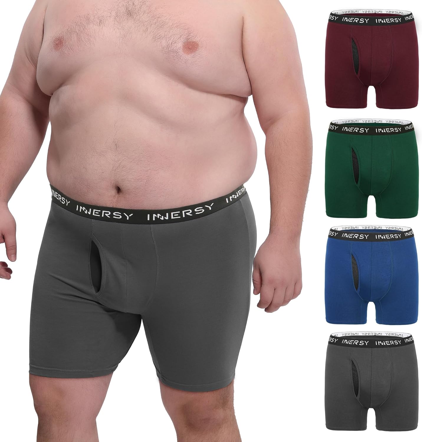 INNERSY Men's Big and Tall Boxer Briefs for Ultimate Comfort