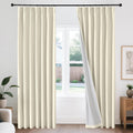 Joydeco Pinch Pleated Linen Curtains for Bedroom 100% Blackout