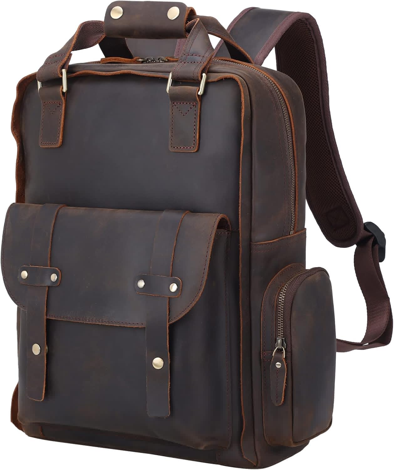 TIDING Genuine Leather Laptop Backpack for Men - Stylish Rucksack