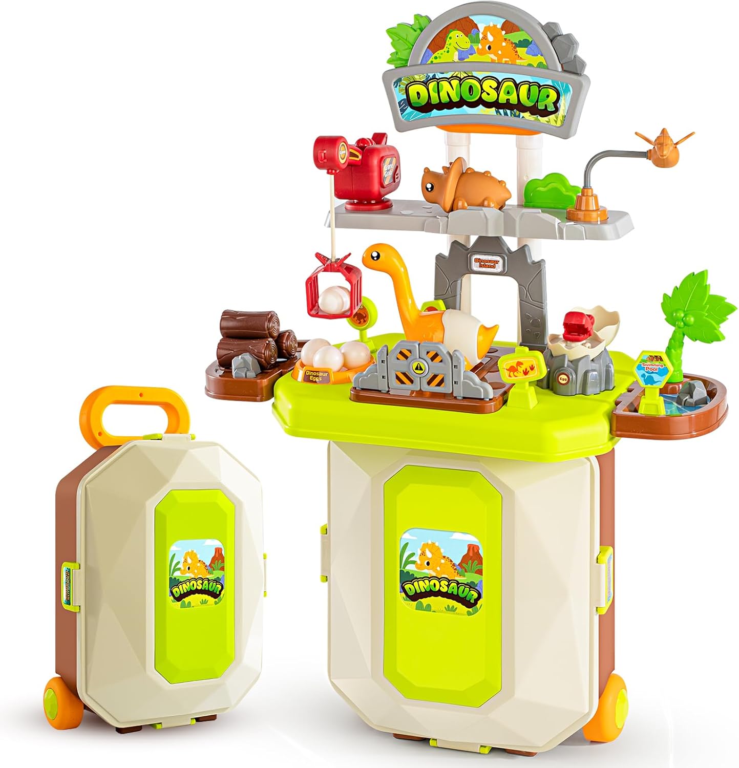 Dinosaur Toys for Kids 3-5: 2-in-1 Workbench Playset Fun