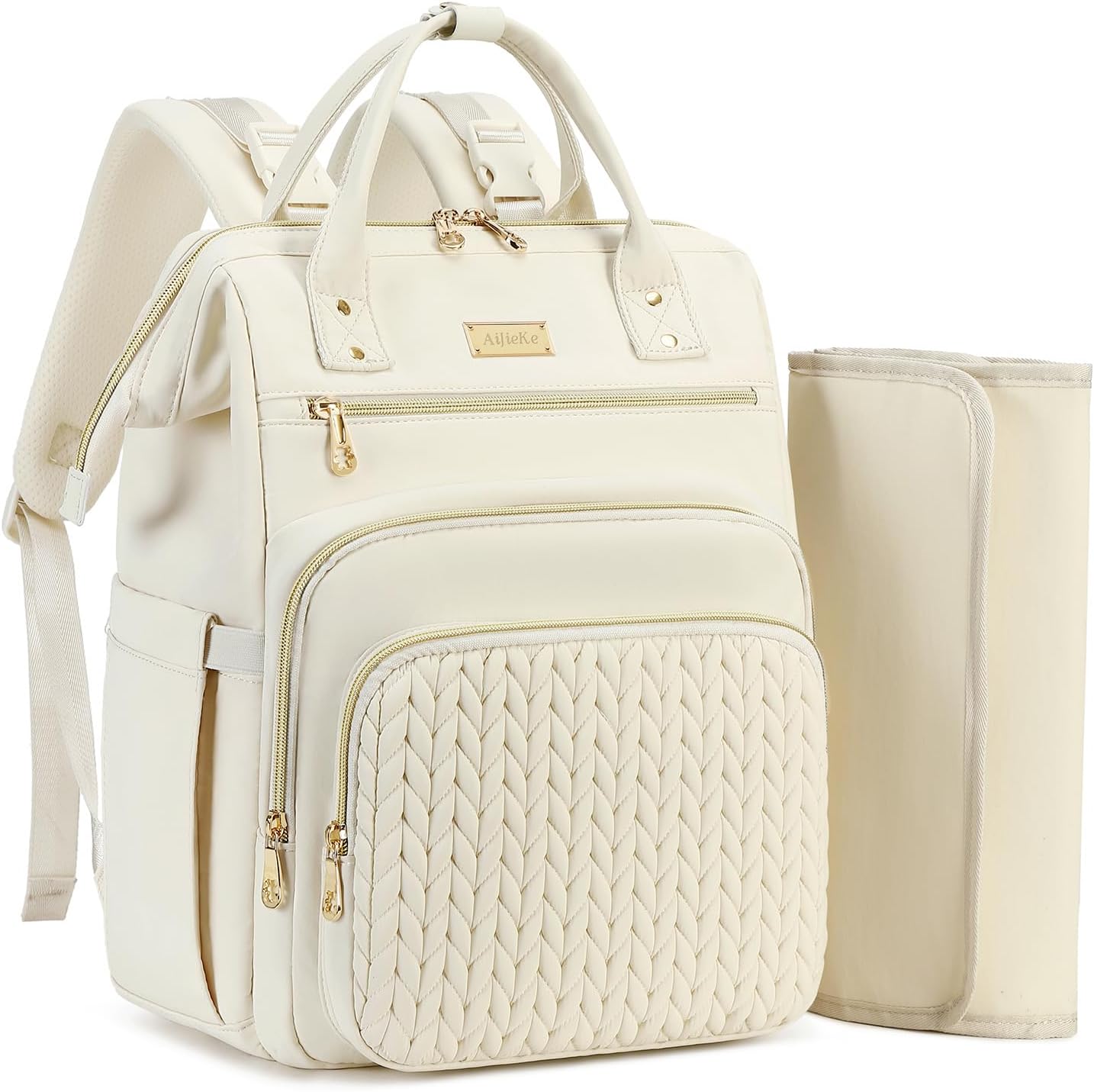 AIJIEKE Diaper Bag - Large Wide-Open Baby Backpack for Moms