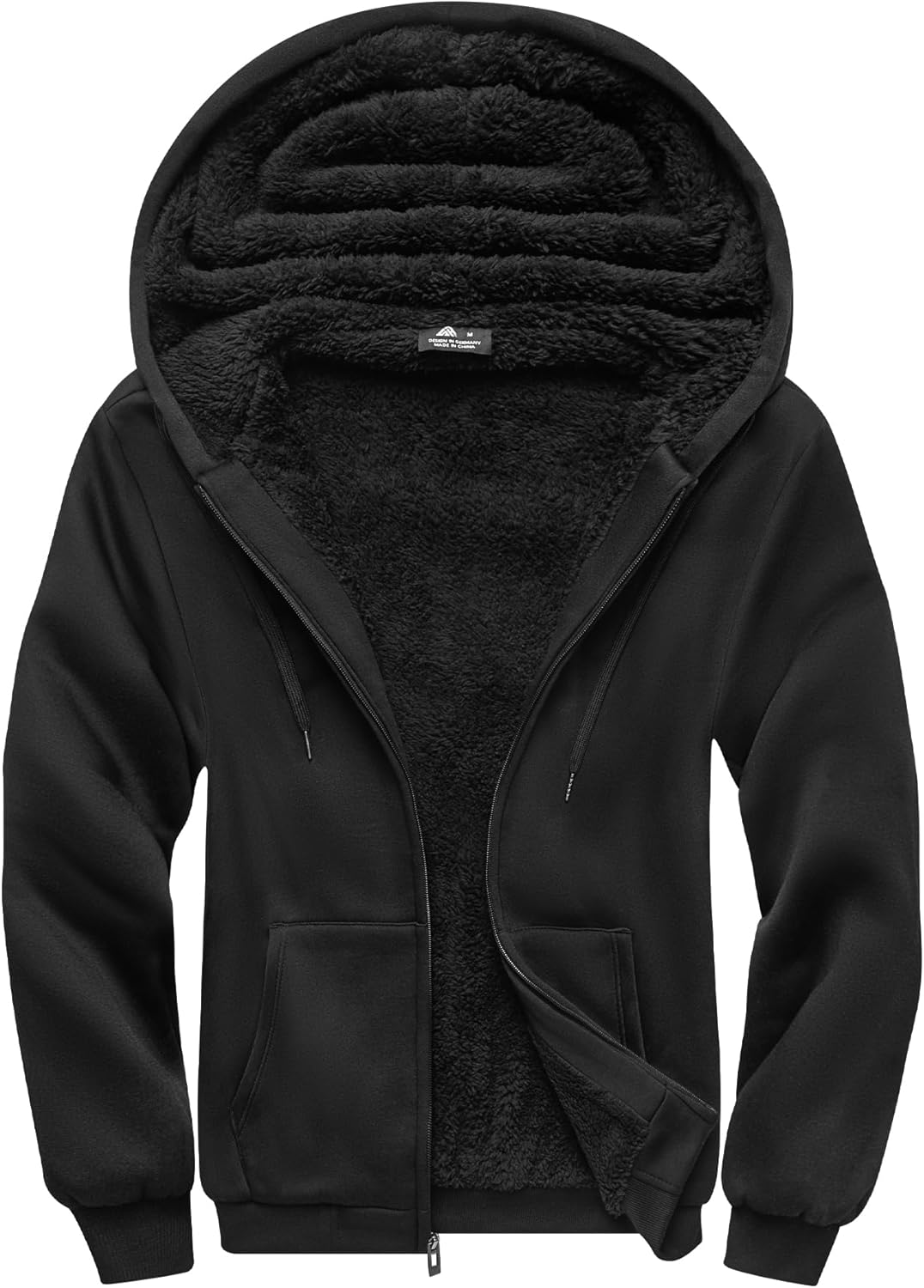 SCODI Heavyweight Fleece Hoodie for Men - Warm Full Zip Sweatshirt
