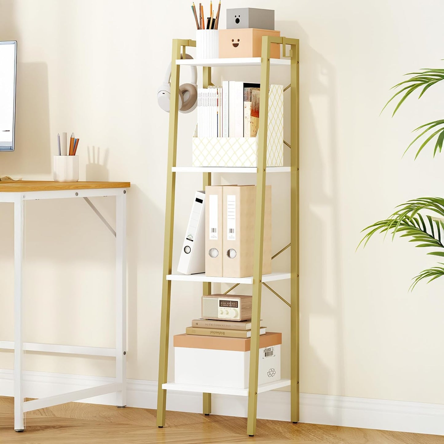Ladder Shelf for Home Office, Living Room, Kitchen, Bedroom