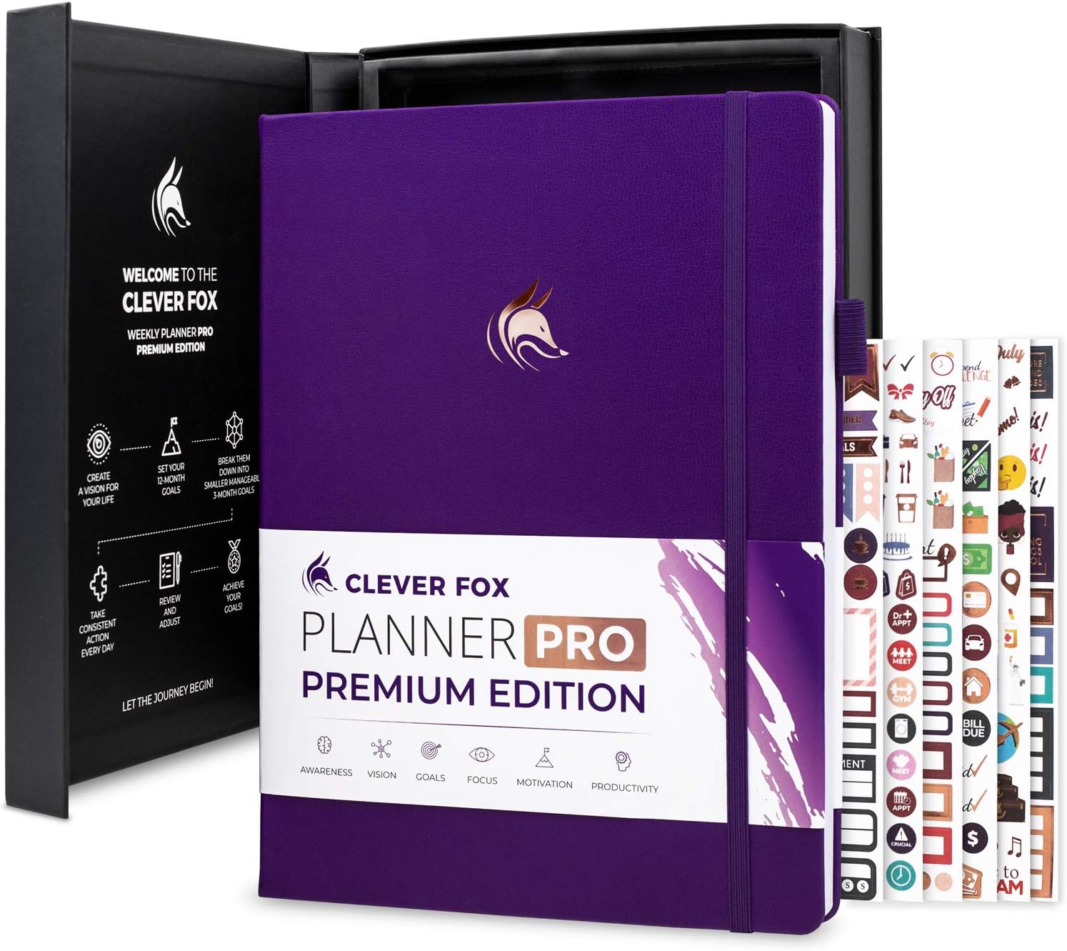Clever Fox Planner Pro Premium: Luxurious Weekly & Monthly Planner