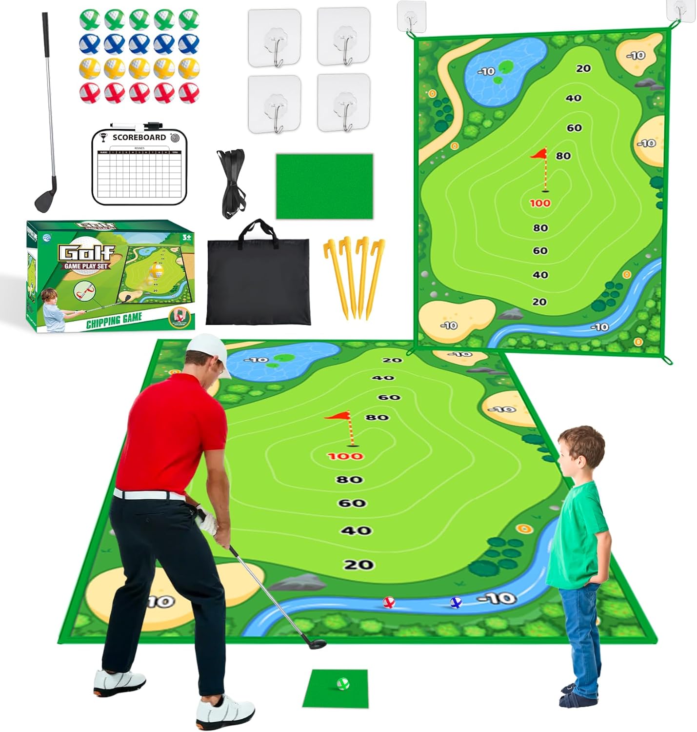 Sticky Golf Pro Mat Set with 20 Balls - Ultimate Chipping Fun!