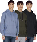 3 Pack Mens Fleece Hoodie Lightweight Athletic Sweatshirt for Men
