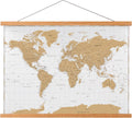 Magnetic Poster Hanger Frame 60in Teak Wood - Easy Swap Display