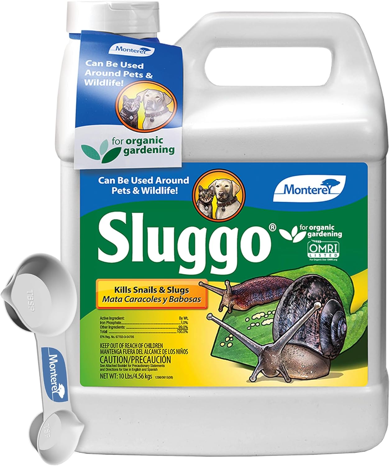 Monterey Sluggo Snail & Slug Killer for Organic Gardening