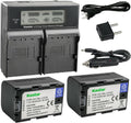 Kastar 2-Pack SSL-JVC50 Battery and CH04 Dual Fast Charger - Long Life