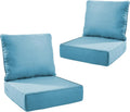 Outdoor Cushion Set for Patio Furniture 24x24x6 in - 2-Pack Light Blue