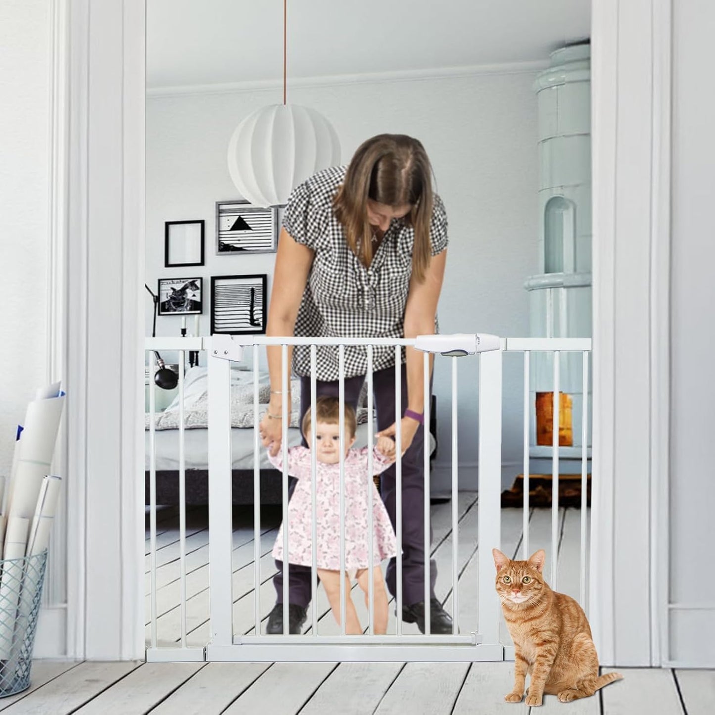 Extra Wide Metal Baby Gate for Pets and Kids - No Tools Needed