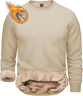 TACVASEN Men's Crewneck Sherpa Lined Sweatshirt - Warm (Style NX61)