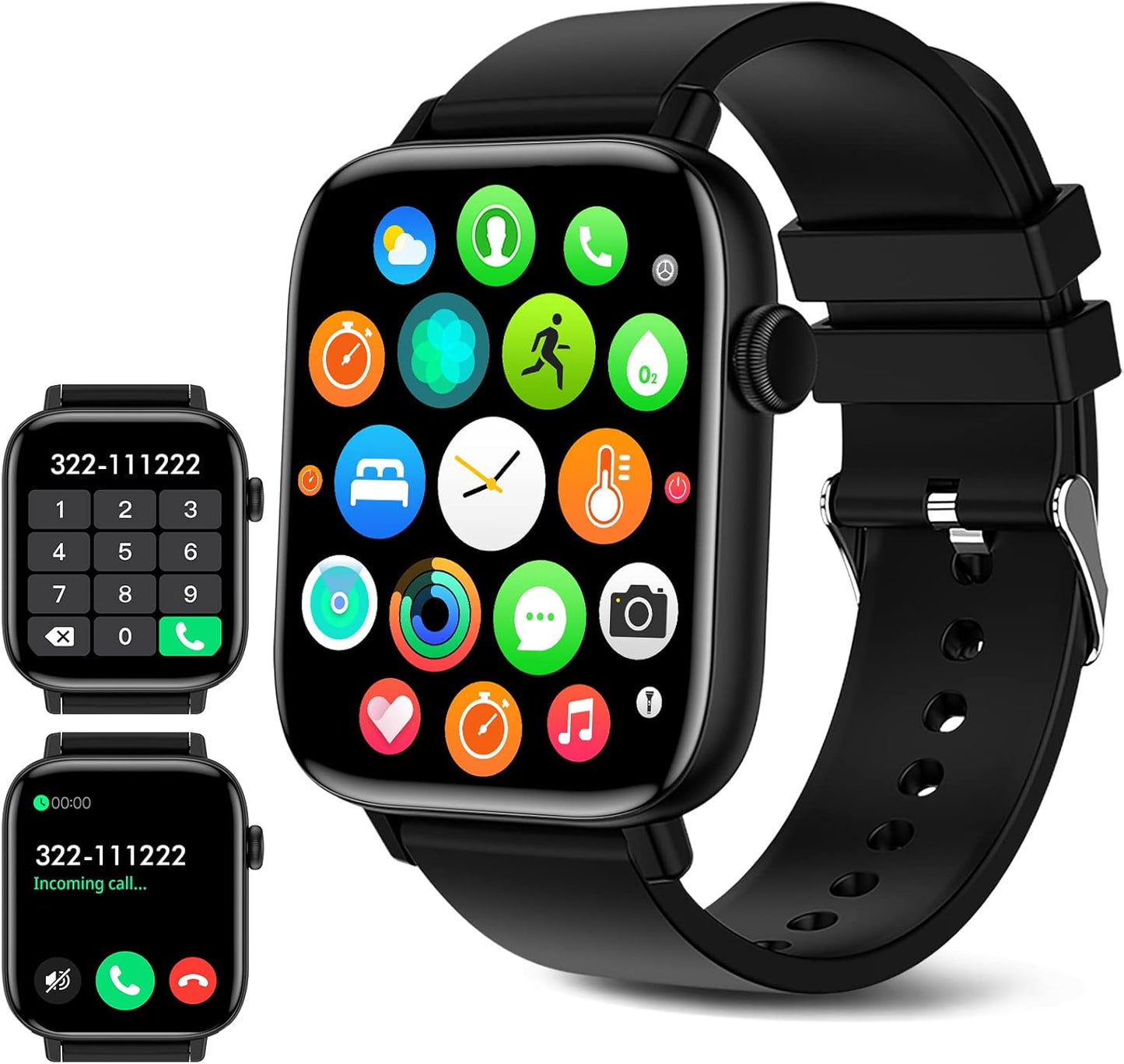 1.9 Smart Watch: Answer Calls, IP67 + Health Monitoring