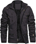 CHEXPEL Men's Thick Winter Jacket with Hood - Warm Cotton Fleece left
