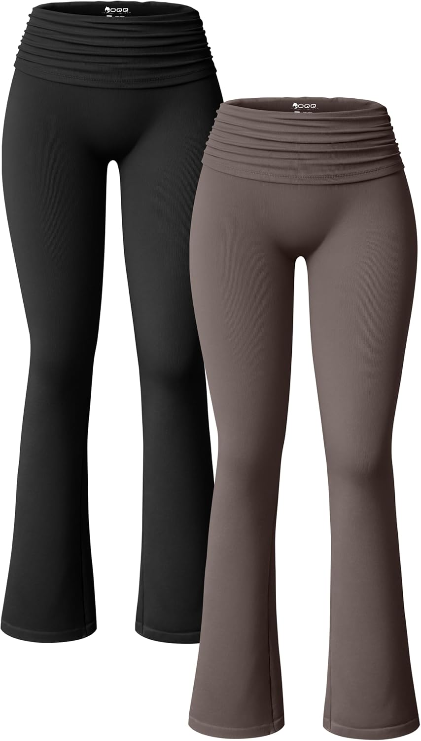 OQQ Women's 2 Piece Flared Pants for Casual Daily Wear