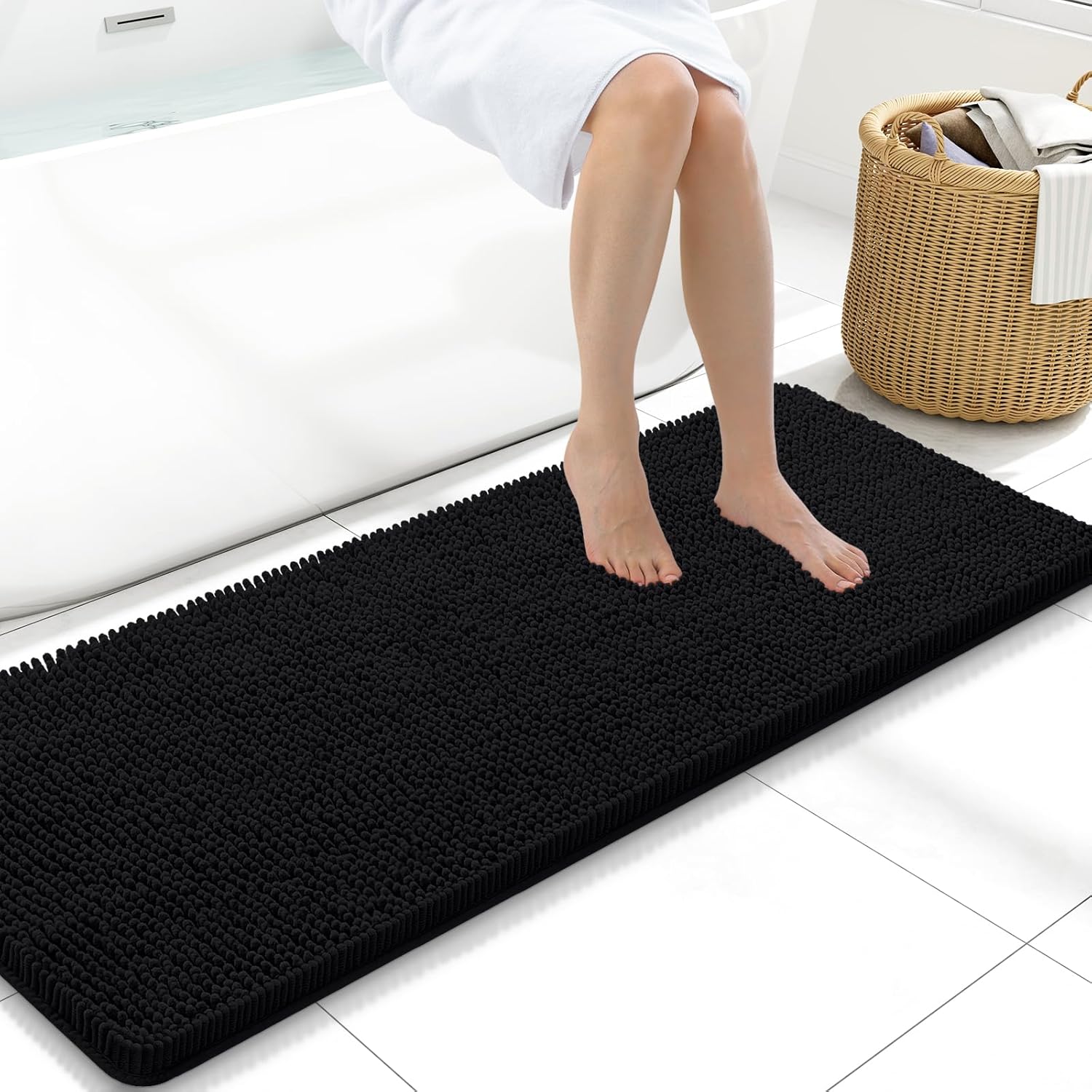 Arotive Bathroom Rugs 47x17 - Soft Absorbent Chenille Mats