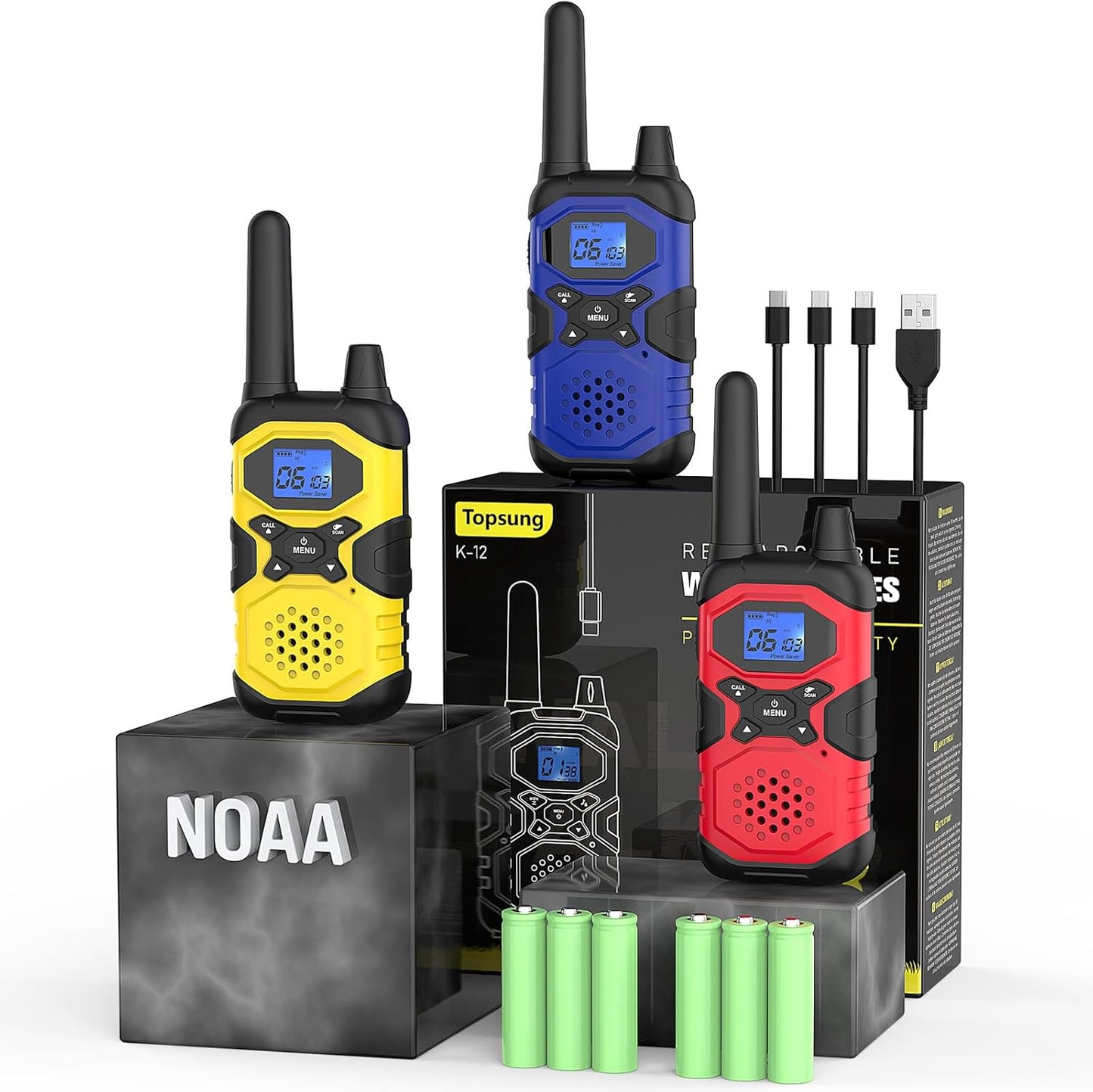 Walkie Talkies for Adults Rechargeable Long Range 3 Pack